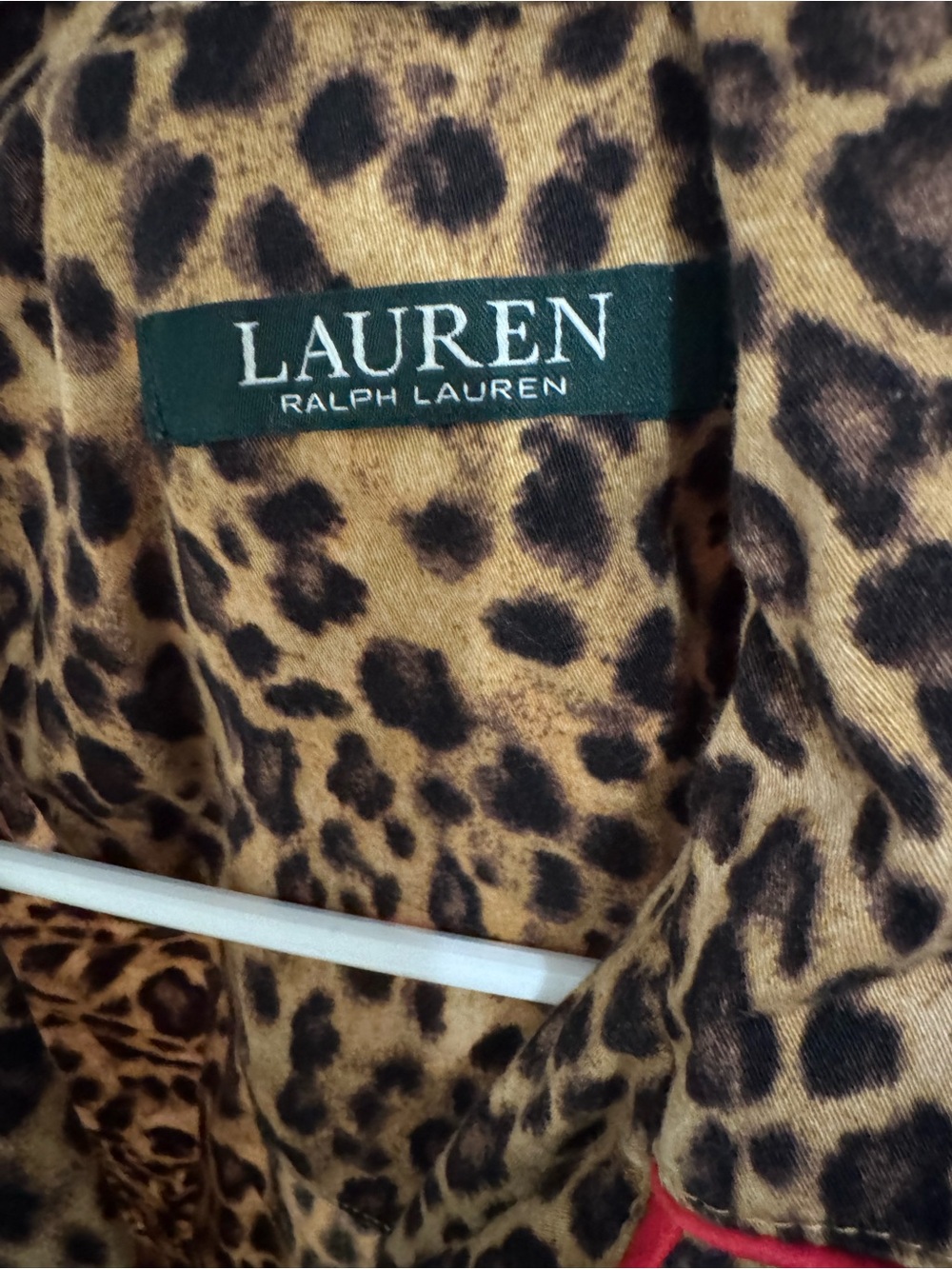 Ralph Lauren Leopard Print  Pajama Set with Pink Trim